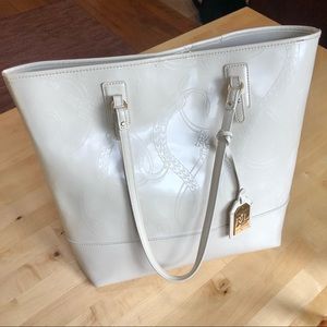 Ralph Lauren Ivory Equestrian Print Tote Bag